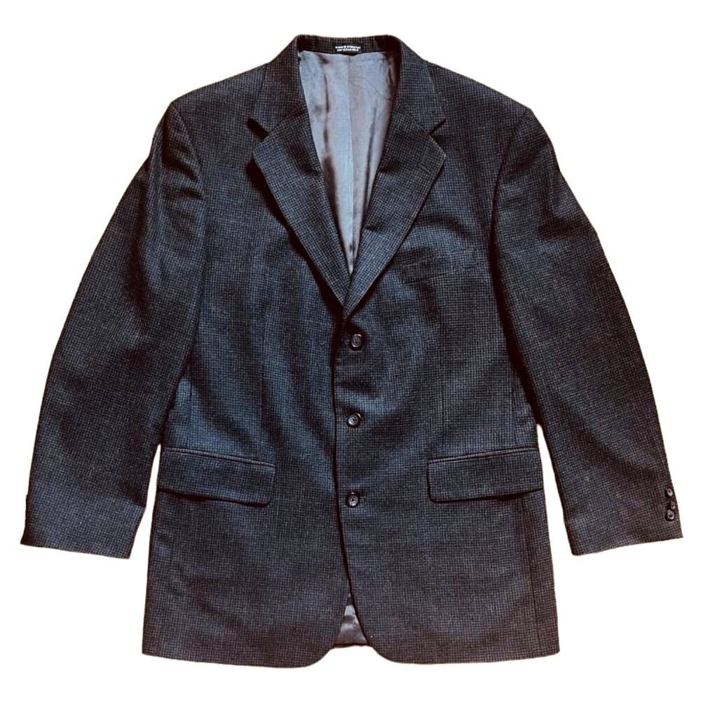 Oscar de la Renta Men's Grey/Black Blazer | Size 44L